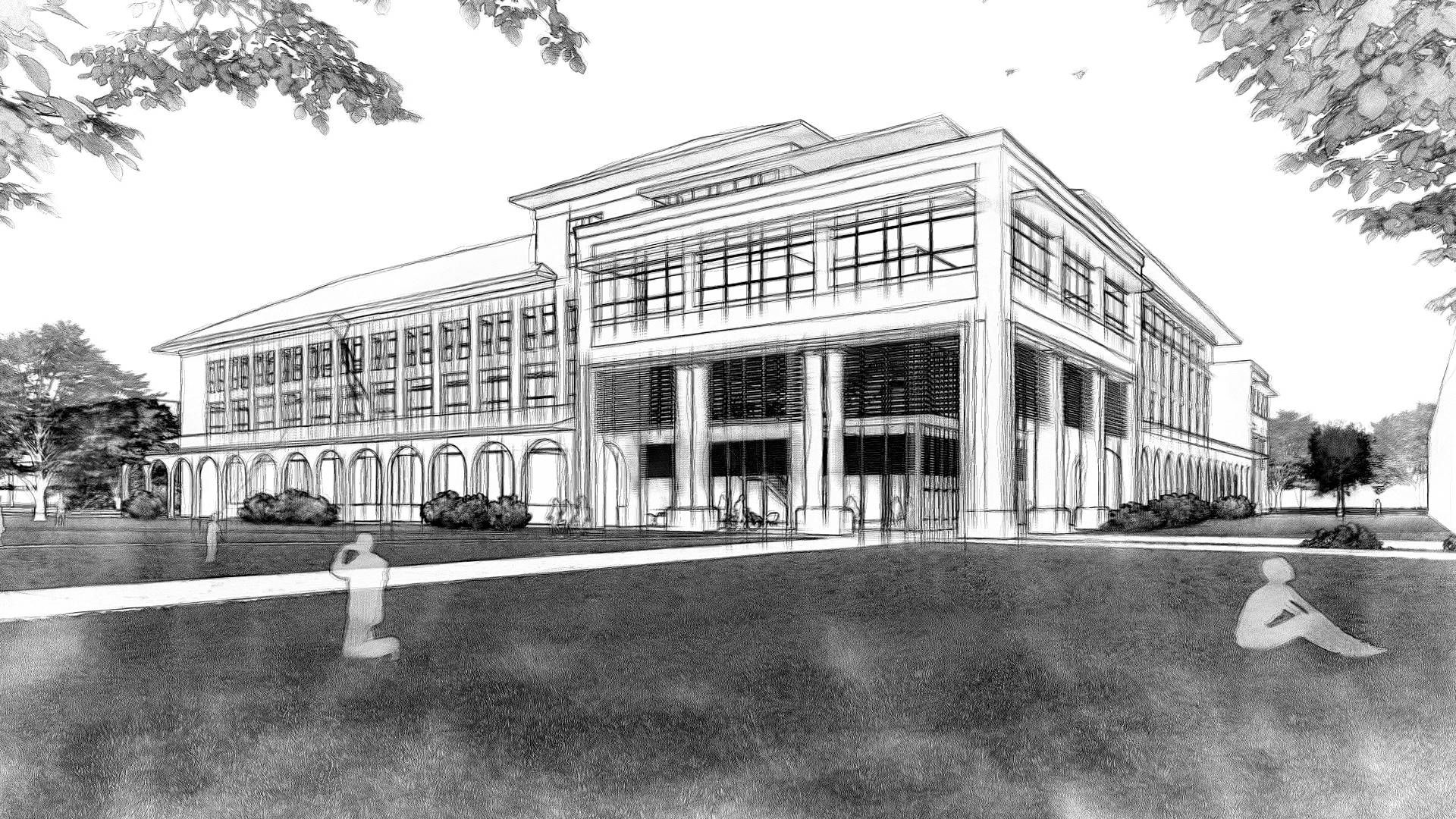 Rendering of the new Construction Management building Rendering of the new Construction Management building