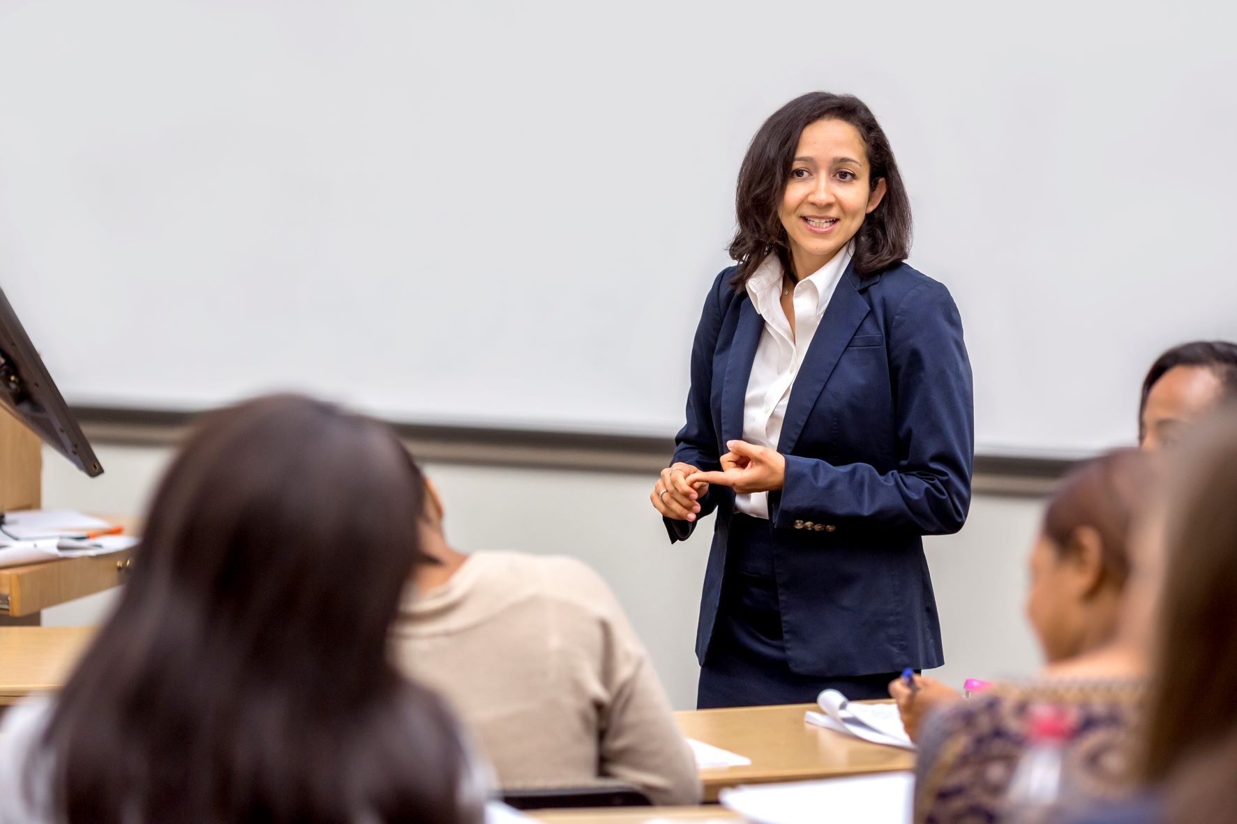 Sanaz Aghazadeh teaching class.