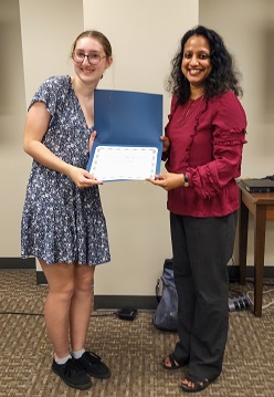 Outstanding Undergraduate Concentrator or Minor Awardee Awardee Colette Campbell and Awards Chair Asiya Alam