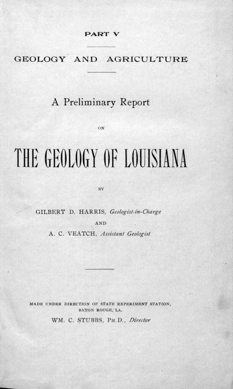 Preliminary Report on the Geology of Louisiana Preliminary Report on the Geology of Louisiana