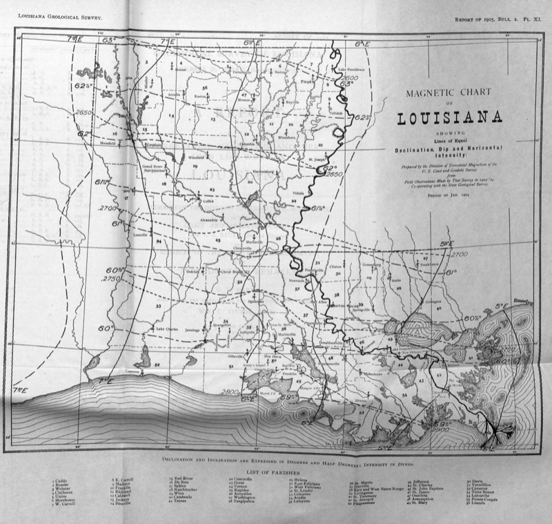 Bulletin 2 - Report on Terrestrial Magnetism and Meridian Line Work in Louisiana Bulletin 2 - Report on Terrestrial Magnetism and Meridian Line Work in Louisiana